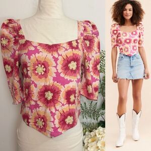 FREE PEOPLE shirt | give me more top | pink | large